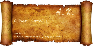 Auber Károly névjegykártya